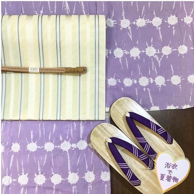 【浴衣を夏着物として】 絞りの浴衣を着物として！ 夏博多帯を合わせてみました（2021.06.25） たんす屋 神楽坂店