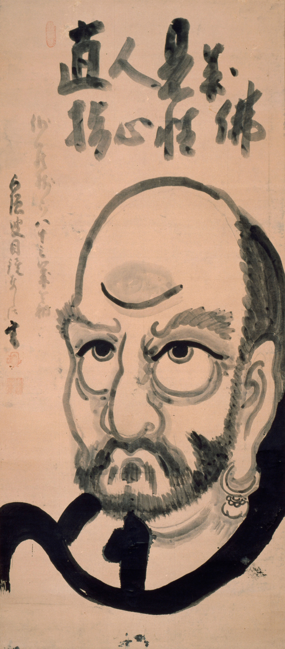 お盆お彼岸大特価 希少 最後☆復刻版 白隠禅師（白隠慧鶴）図☆高さ